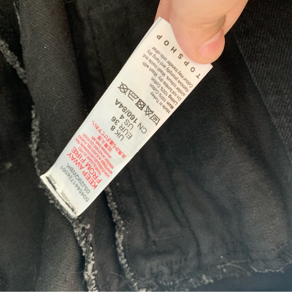 TOPSHOP BLACK DENIM BIKER JACKET - Picture 8 of 9